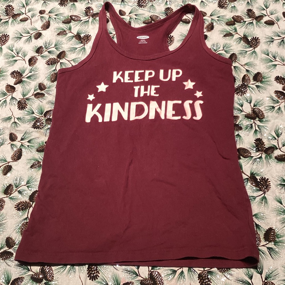 Old Navy Burgundy Tank Top with Positive Message